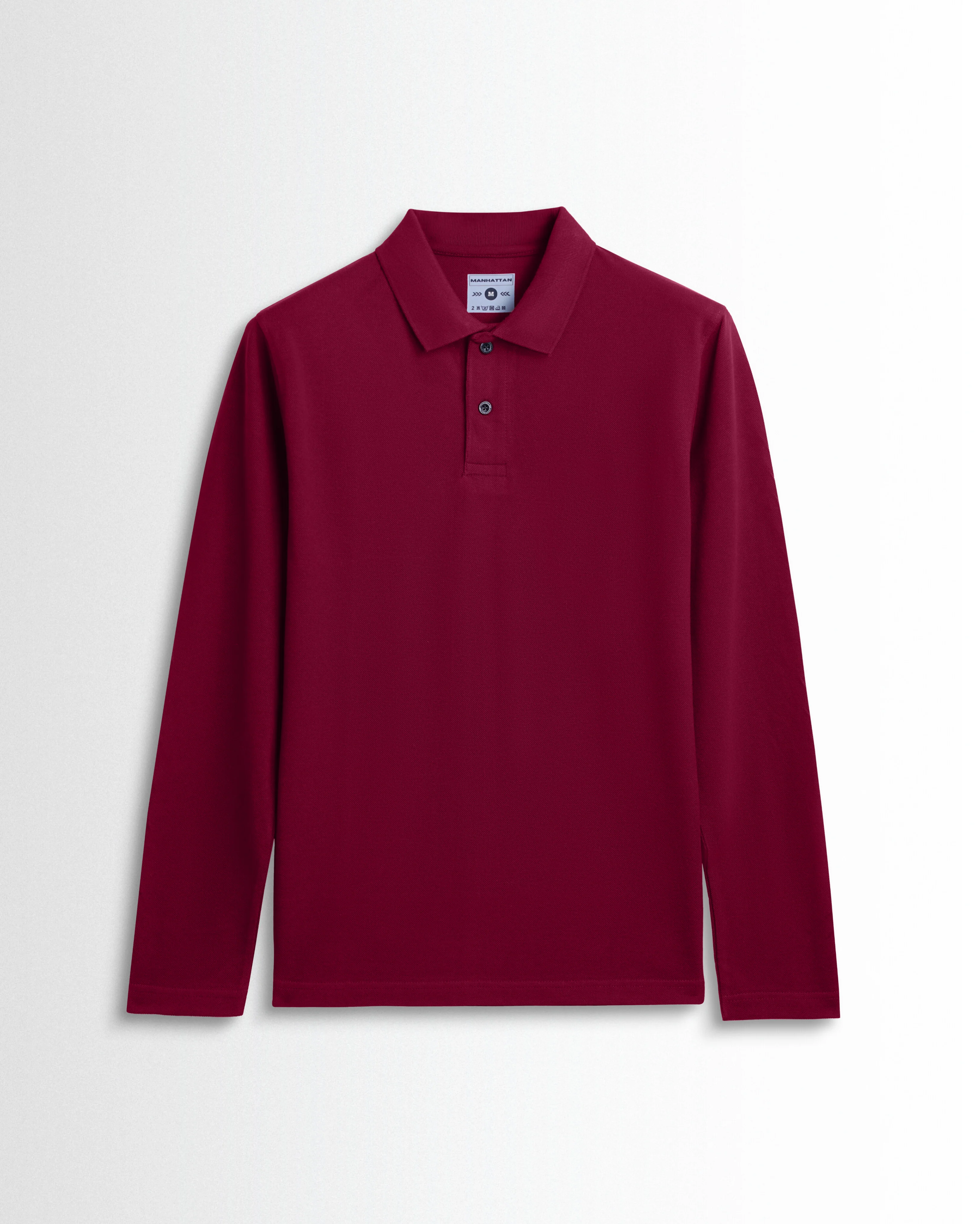 Cotton Polo Full Sleeve Unisex Wine Red Without Pocket
