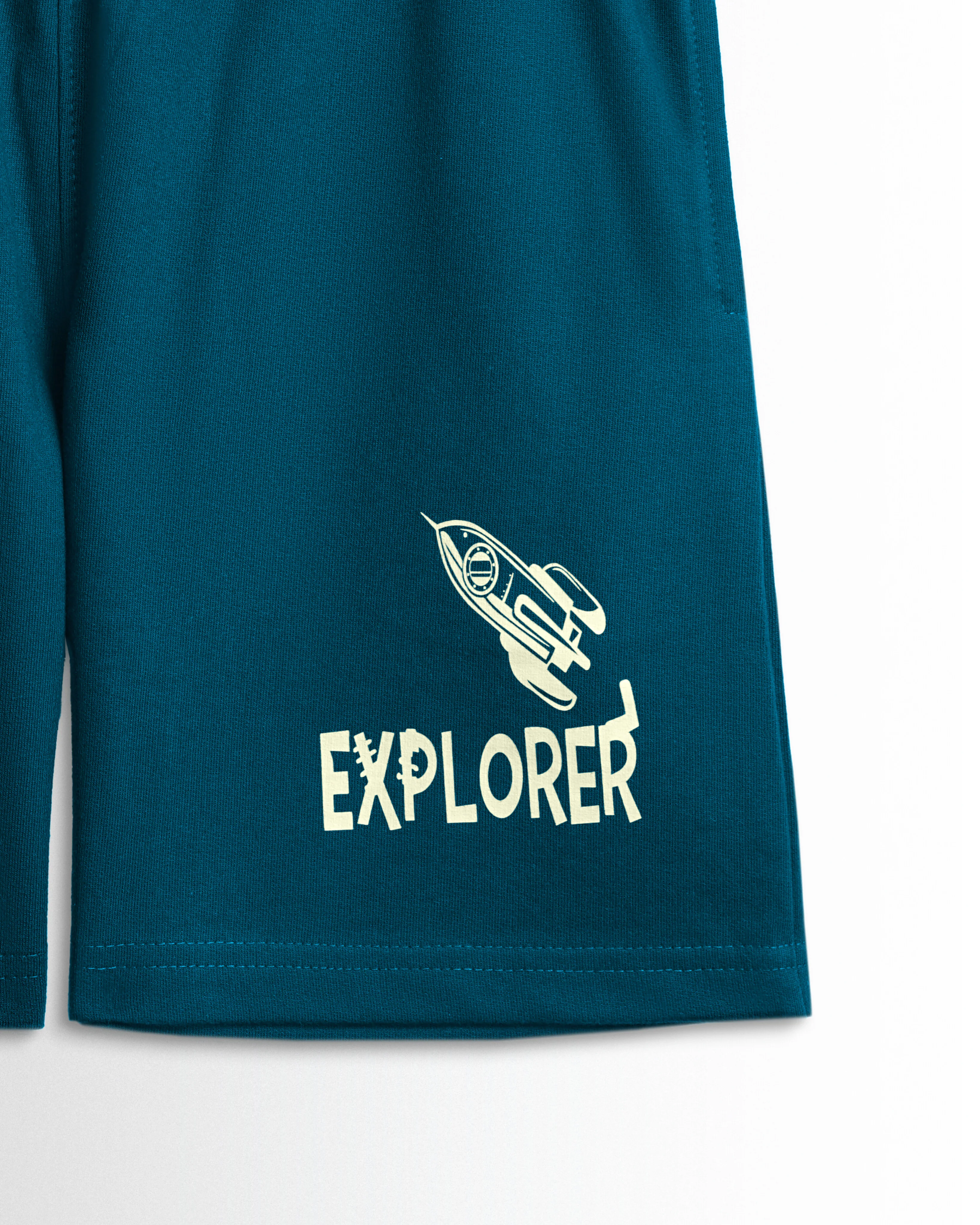 Kids Boys Shorts Teal Blue - Image 2