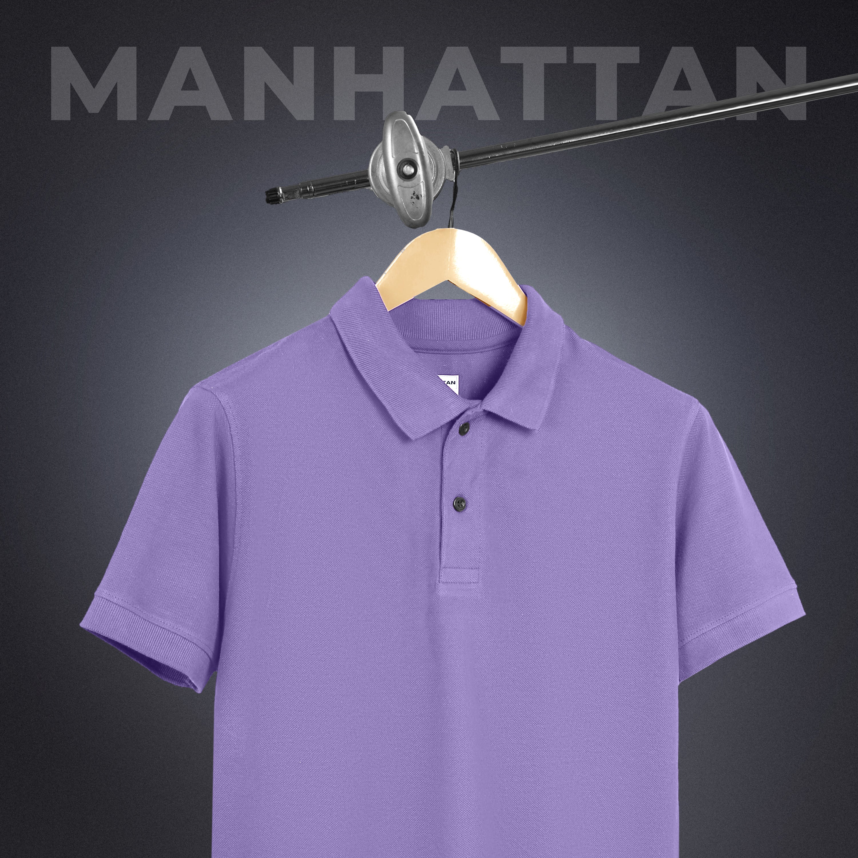 Pure Cotton Polo Plain T Shirts (Lavender) Without Pocket - Image 5