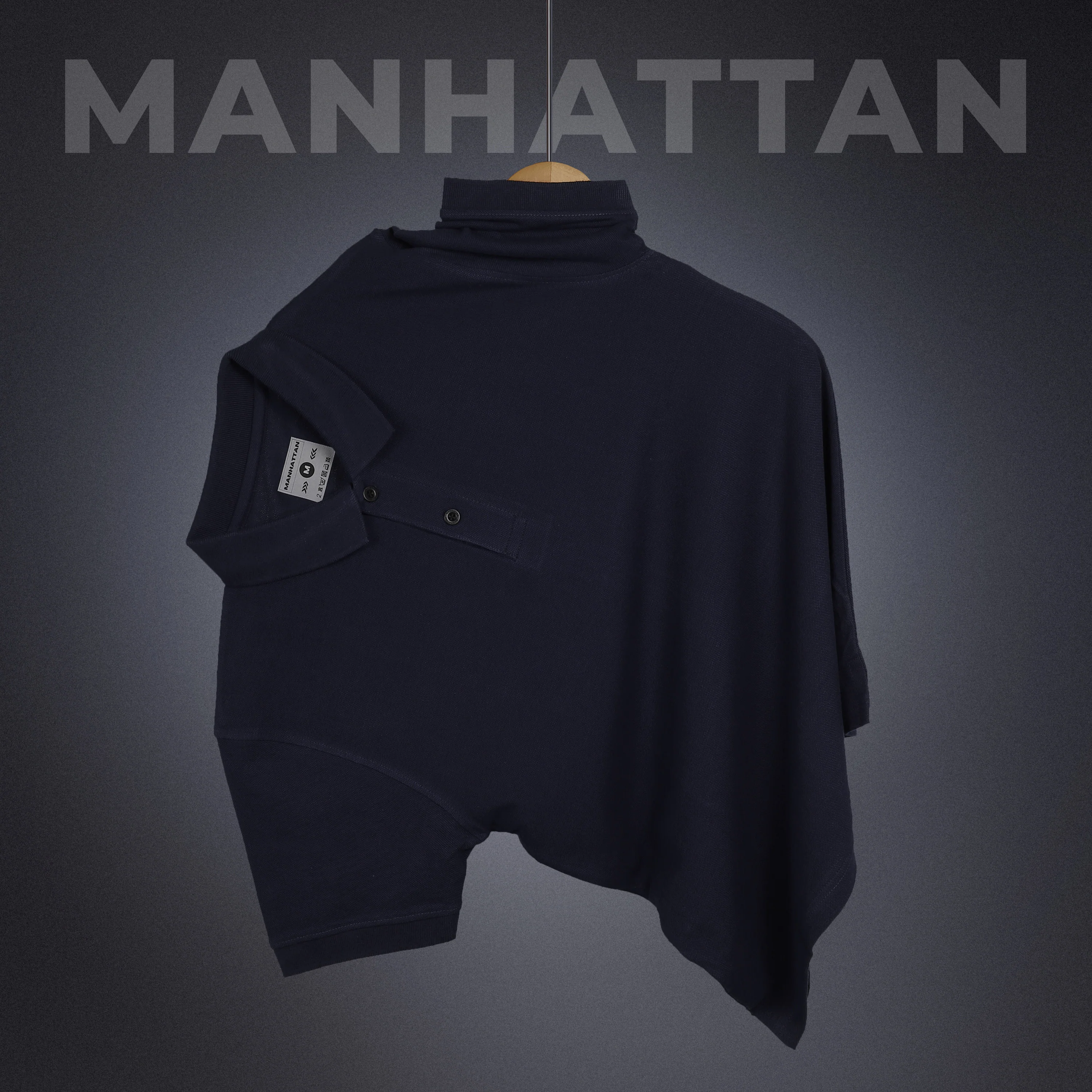 Pure Cotton Polo Plain T Shirts (Navy) Without Pocket