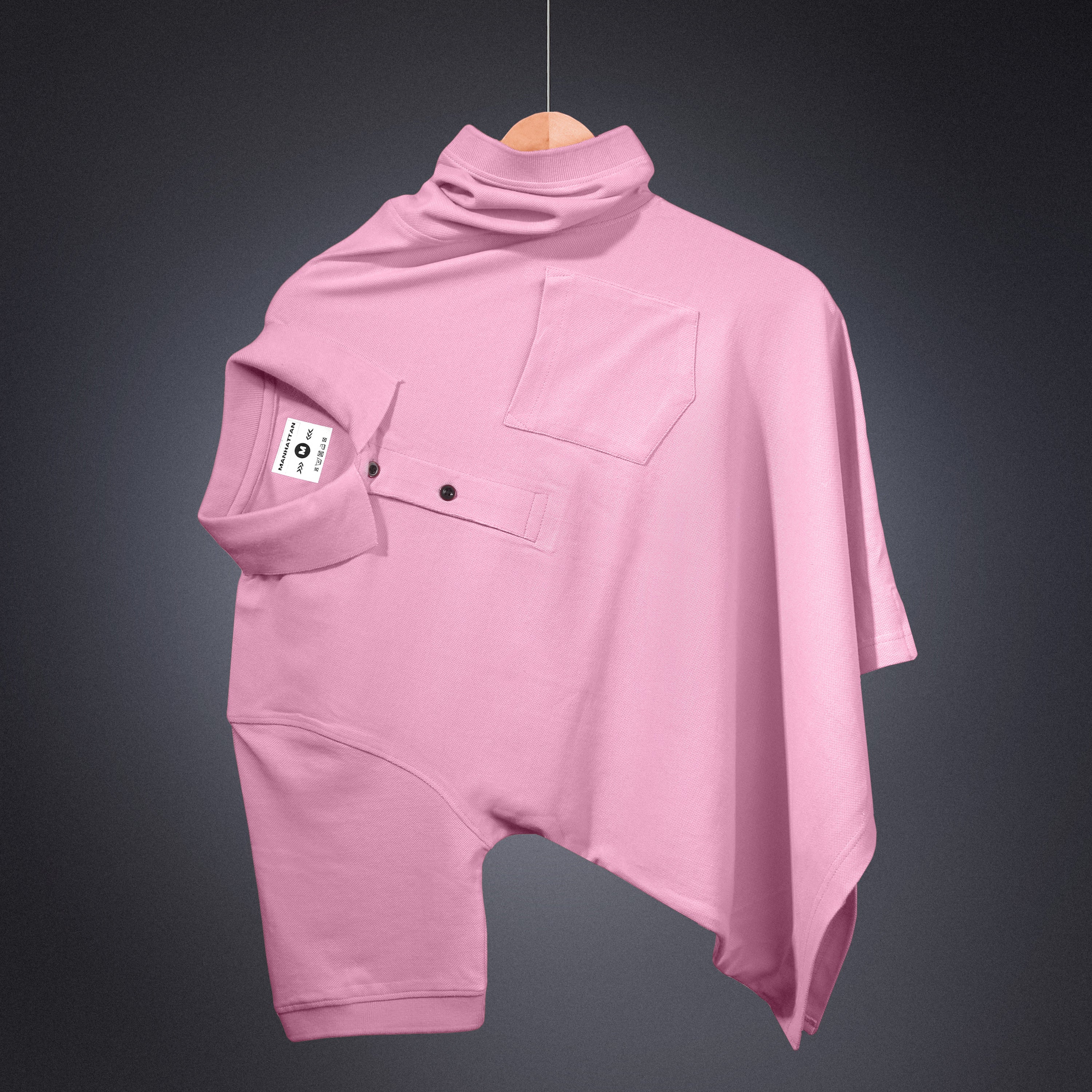 Pure Cotton Polo Pocket T shirts (Pink) - Image 3