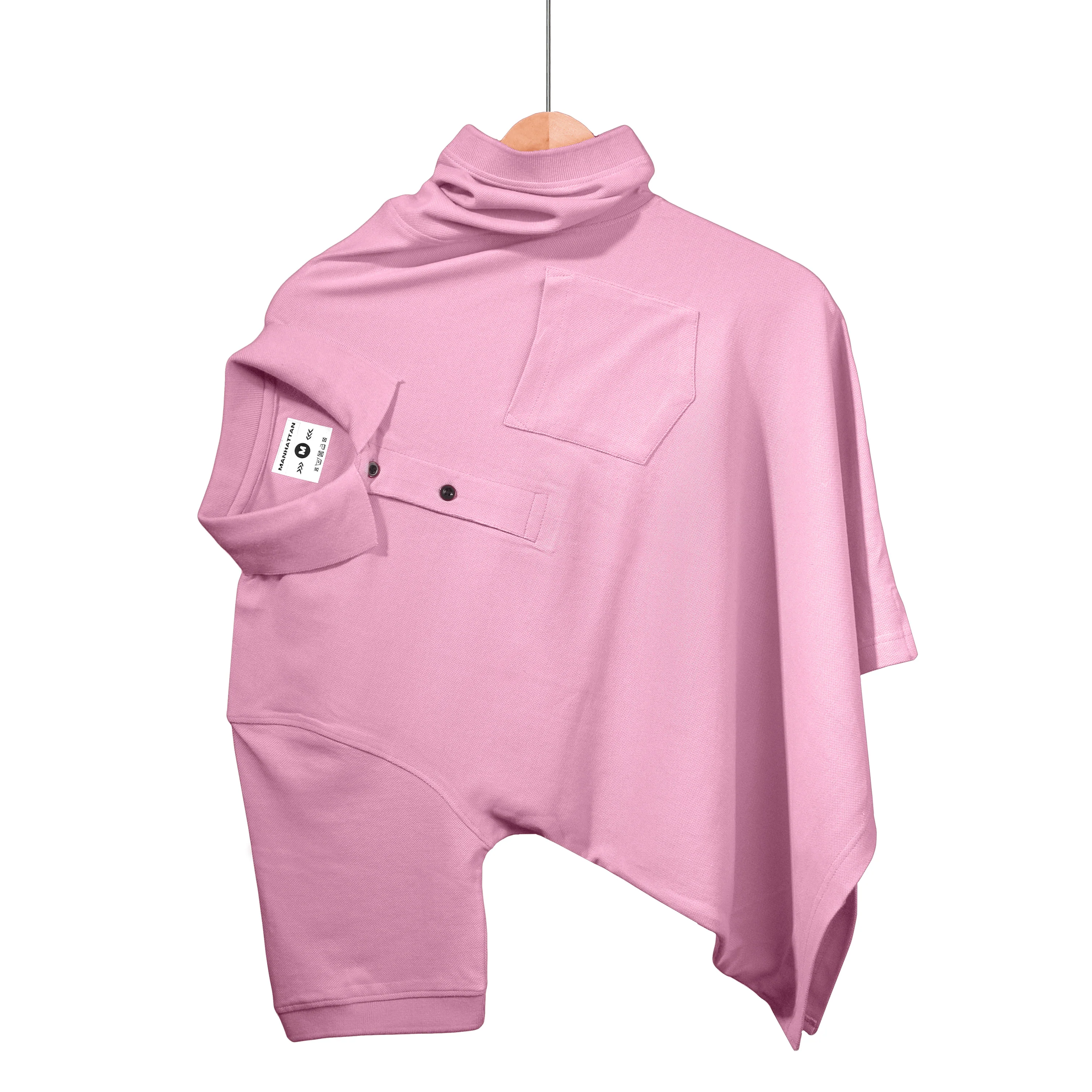 Pure Cotton Polo Pocket T shirts (Pink) - Image 4