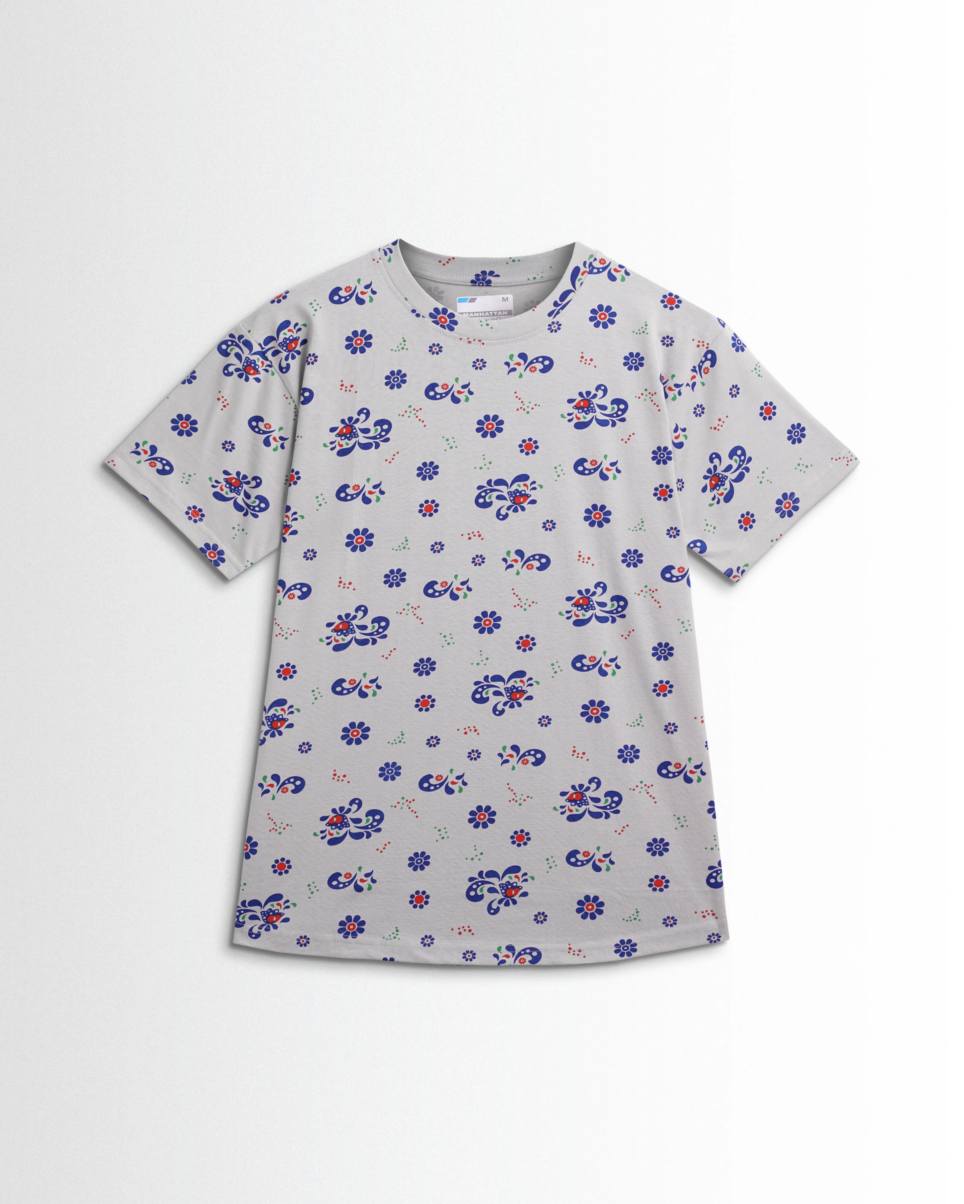 Women's Co ord set Grey Blue Flower - Image 2