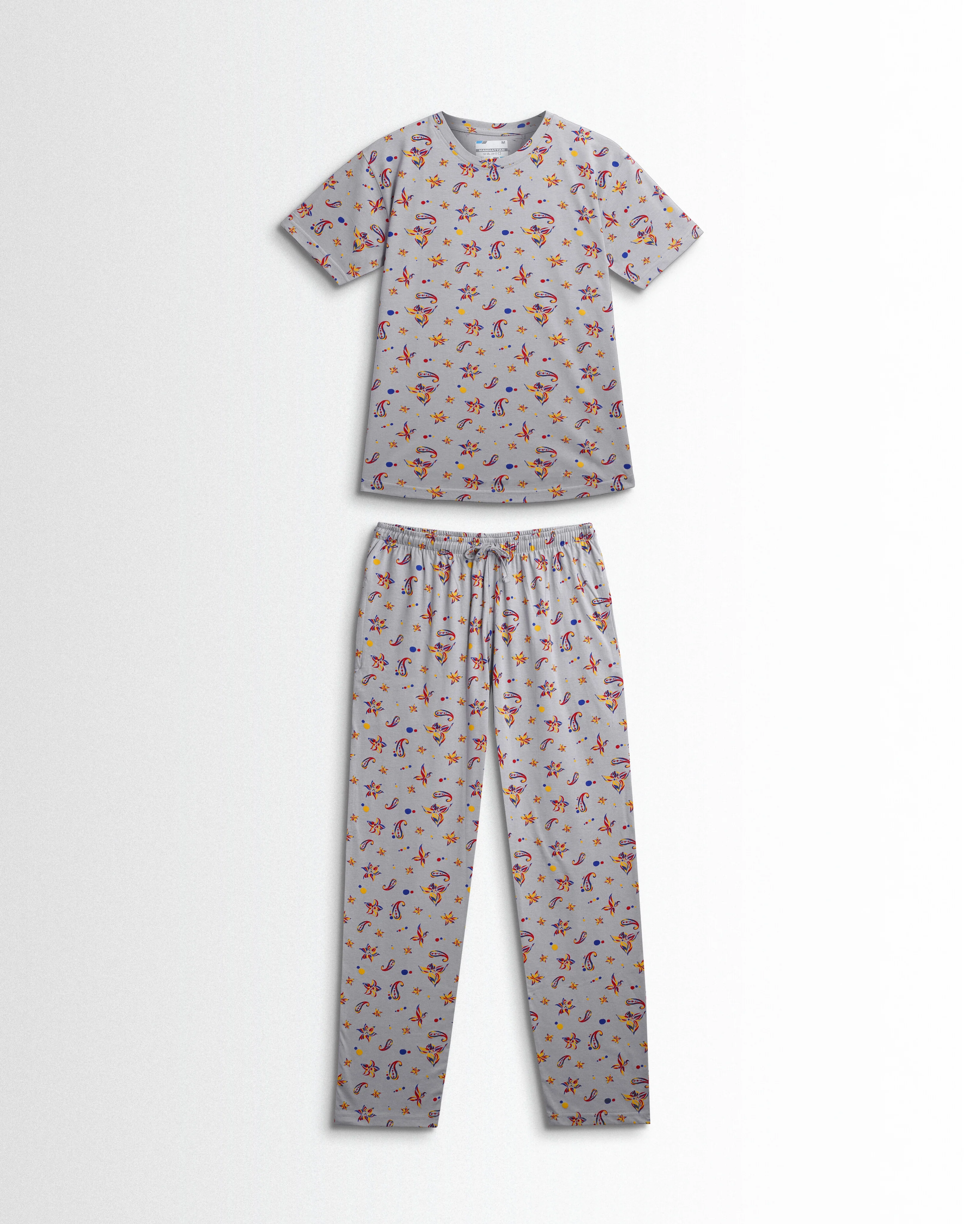 Women's Co ord set Grey Flower